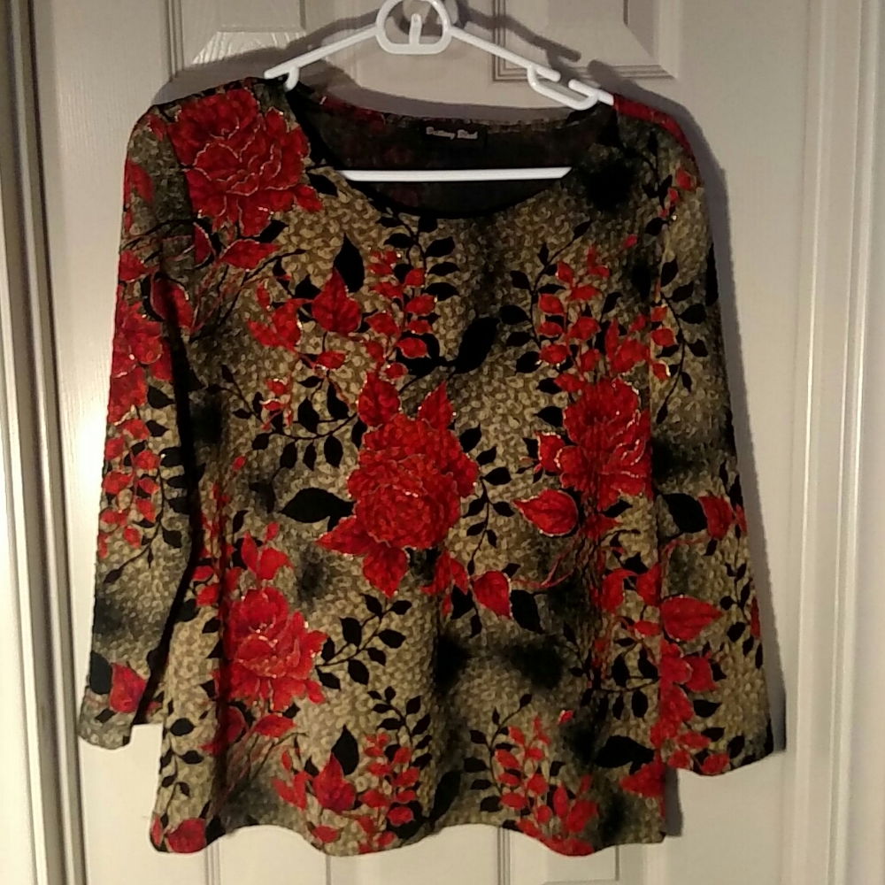 Women's Brittany Black XL Rose and Gold Blouse